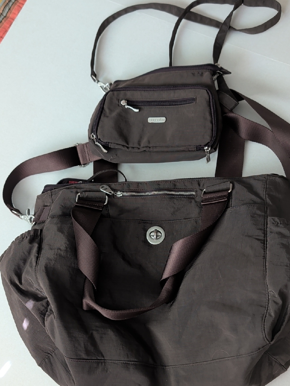 Baggallini Chocolate Brown Tote and Crossbody Set